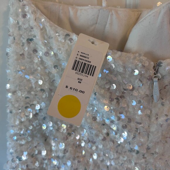 Heski Liliana White Sequin Midi Dress with Rose Appliqué - Picture 15 of 15